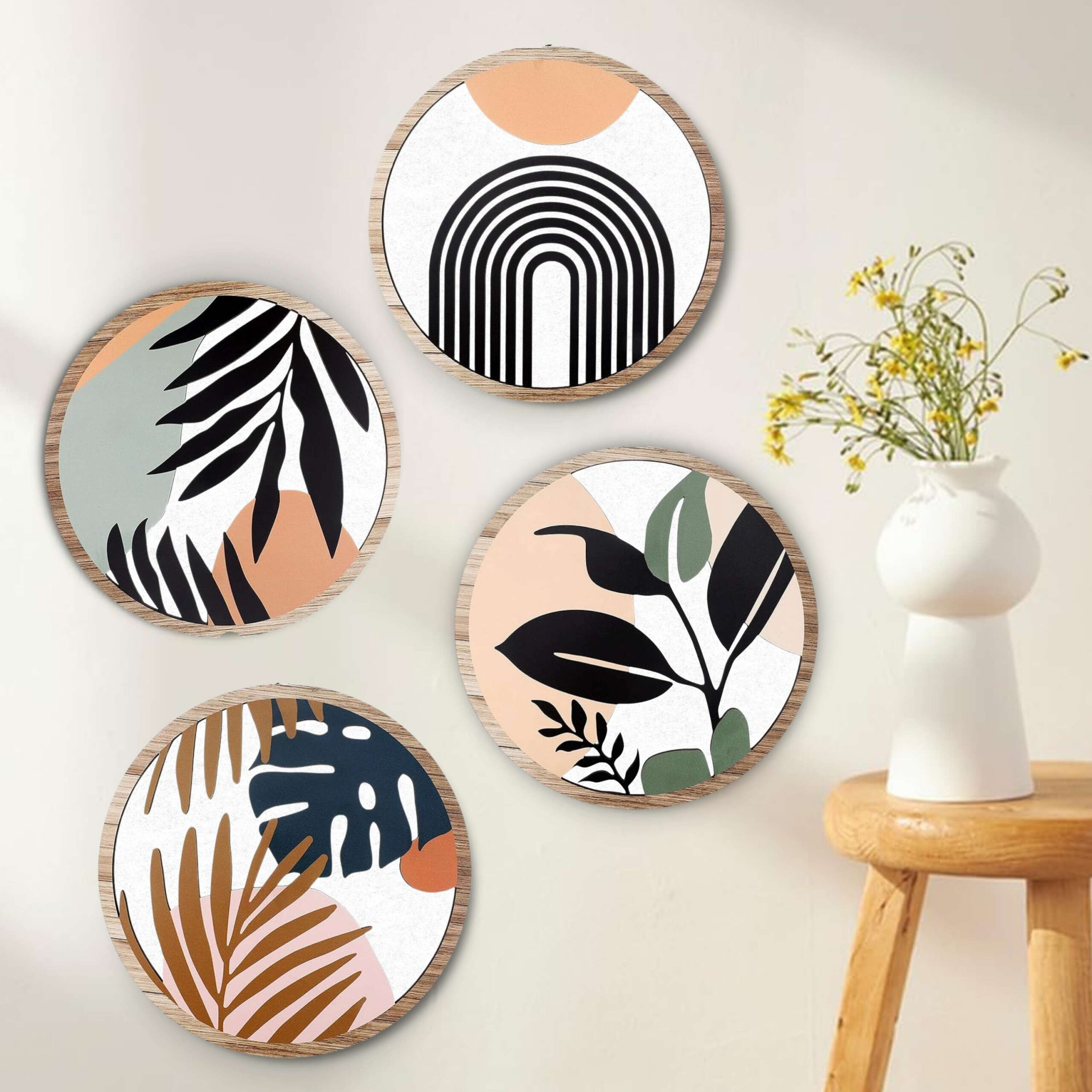 5 PCS Circle Wall Painting - Image 2