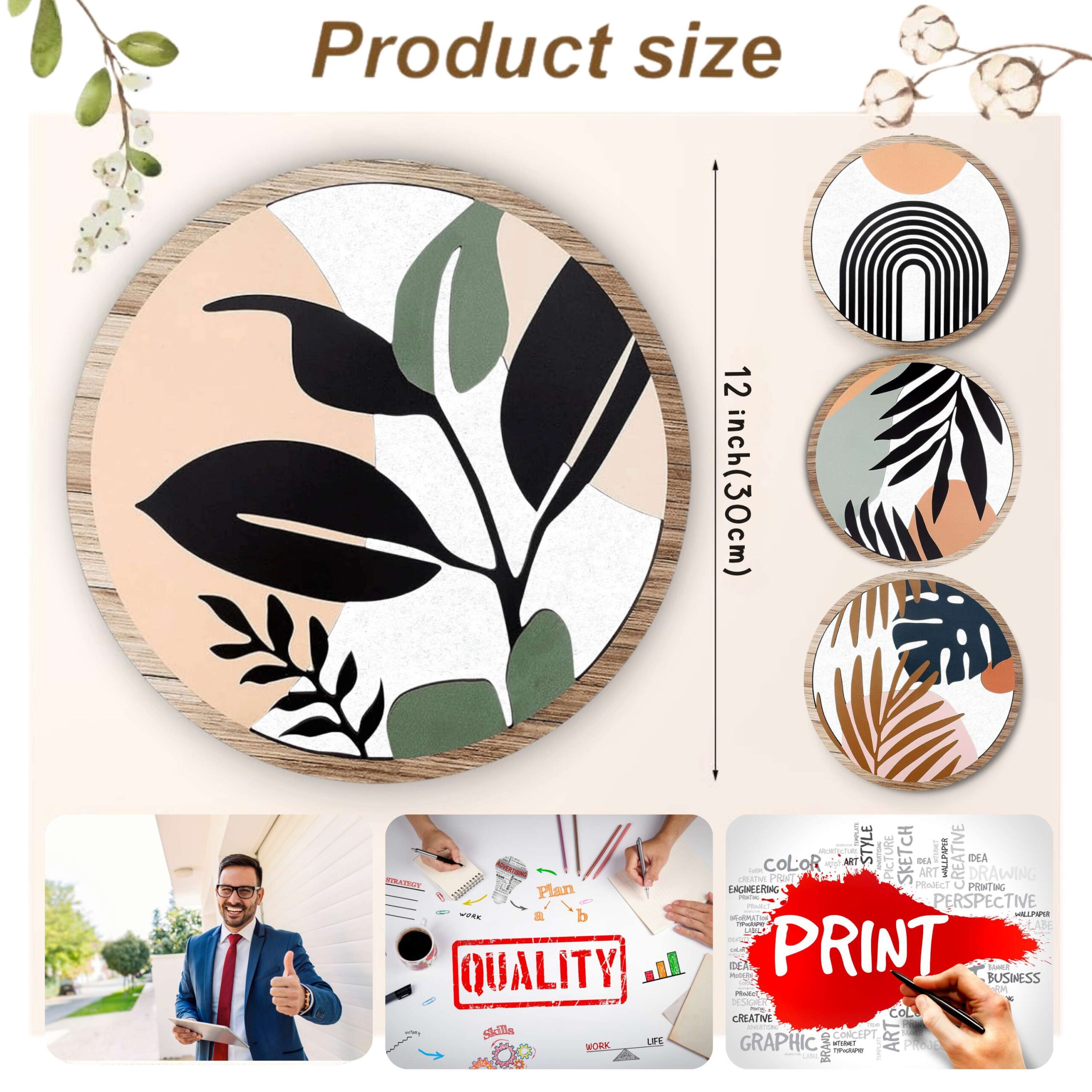 5 PCS Circle Wall Painting - Image 5